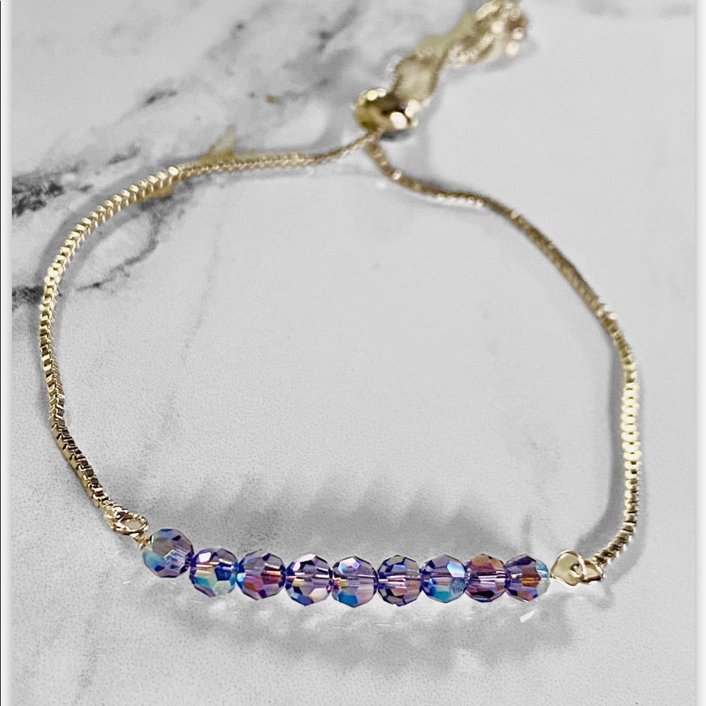 COPY - Tanzanite Swarovski crystal bracelet sparkly - Picture 1 of 4